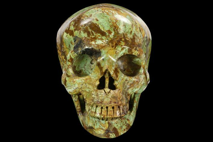 Realistic, Polished Autumn Jasper Skull #127612